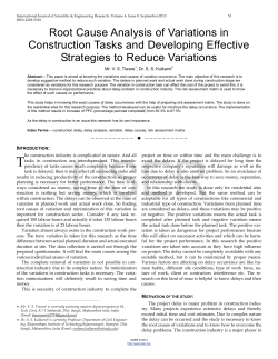 Root Cause Analysis of Variations in Construction Tasks