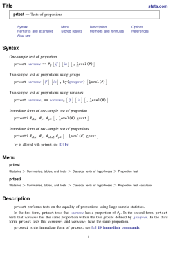 prtest - Stata