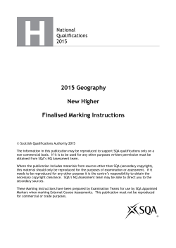 2015 Geography New Higher Finalised Marking Instructions