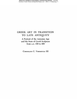 GREEK ART IN TRANSITION TO LATE ANTIQUITY