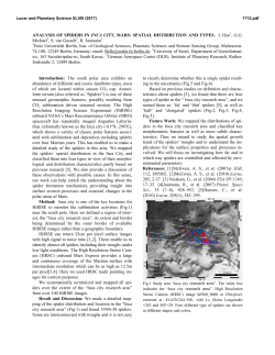 Analysis of Spiders in Inca City, Mars: Spatial Distribution and Types
