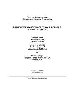 franchise expansion across our borders: canada