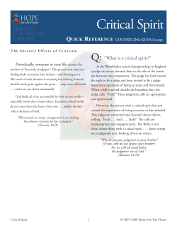 Critical Spirit - Hope For The Heart