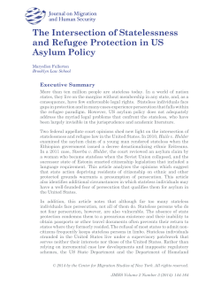 The Intersection of Statelessness and Refugee