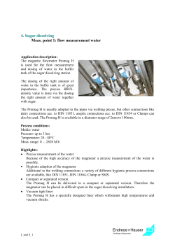 4. Sugar dissolving Meas. point 1: flow measurement water