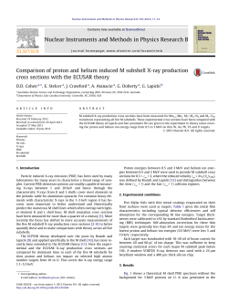 Comparison of proton and helium induced M subshell X
