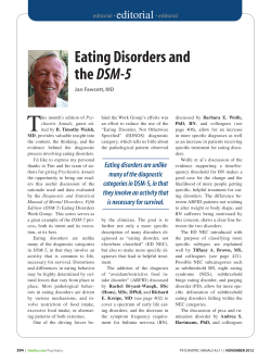 Eating Disorders and the DSM-5