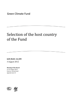 Selection of the host country of the Fund