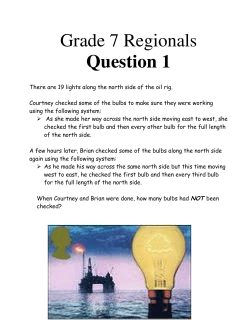 2013 Regionals Practice Questions