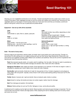 Seed Starting 101 - HRM Pension Plan