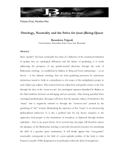 Ontology, Neutrality and the Strive for (non-)Being