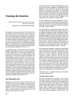 Tracking the homeless - Institute for Research on Poverty