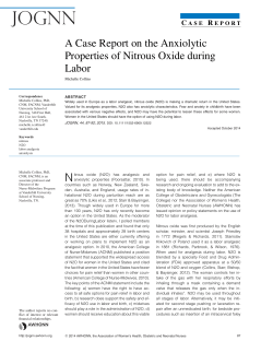 A Case Report on the Anxiolytic Properties of Nitrous Oxide during