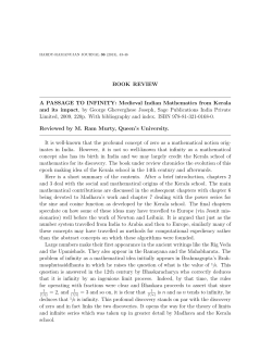 BOOK REVIEW A PASSAGE TO INFINITY: Medieval Indian