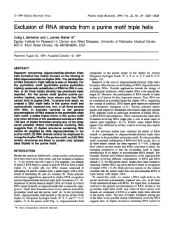 Exclusion of RNA strands from a purine motif triple