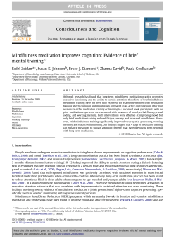 Mindfulness meditation improves cognition: Evidence