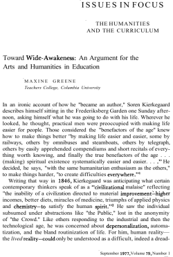 Toward Wide-Awakeness - Maxine Greene Center