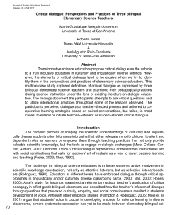 Critical dialogue: Perspectives and Practices of Three