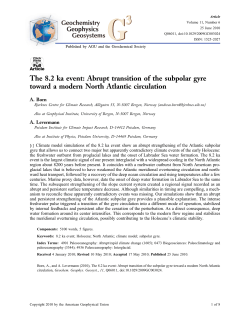 The 8.2 ka event: Abrupt transition of the