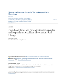 From Borderlands and New Mestizas to Nepantlas