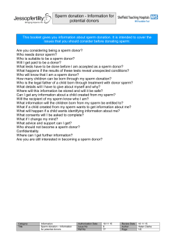 Sperm donation - information for donors