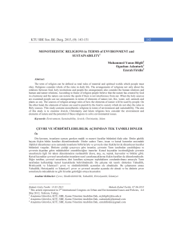 MONOTHEISTIC RELIGIONS in TERMS of