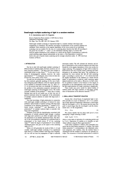 Small-angle multiple scattering of light in a random medium