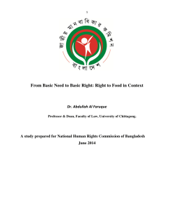 1. From Basic Need to Basic Right: Right to Food in Context