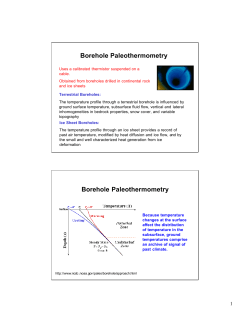 Borehole Paleothermometry Borehole Paleothermometry