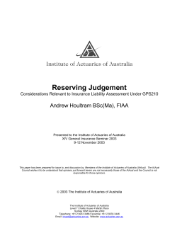 Paper - Actuaries Institute