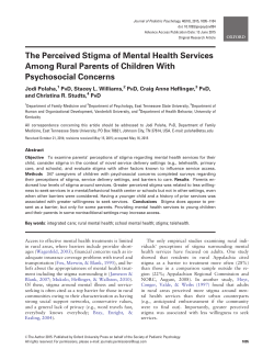 The perceived stigma of&hellip;. - Oxford Academic