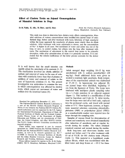 Effect of Cholera Toxin on Jejunal Osmoregulation of
