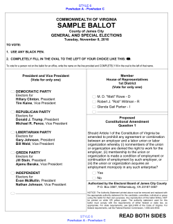 sample ballot - James City County Economic Development