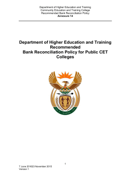 Department of Higher Education and Training Recommended Bank