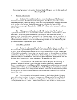 Borrowing Agreement between the National Bank of Belgium