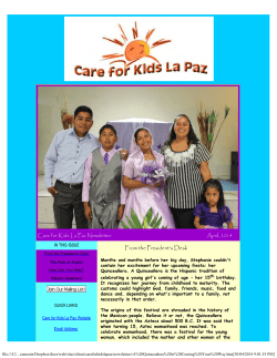 April 2014 - Care for Kids La Paz