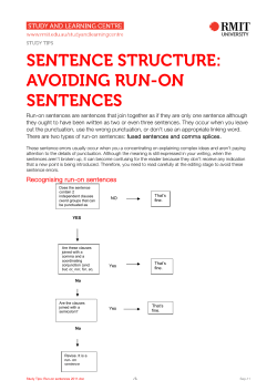 sentence structure: avoiding run-on sentences