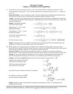 Discussion Examples Chapter 13: Oscillations About