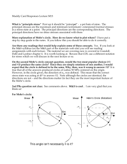 Muddy Card Responses Lecture M15 What is &ldquo;principle stress&rdquo; First