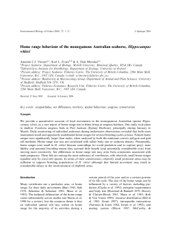 Home range behaviour of the monogamous Australian seahorse