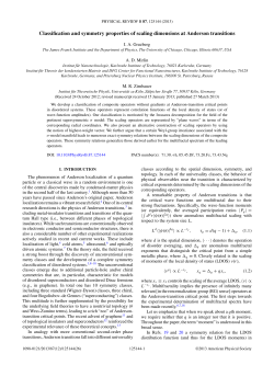 Classification and symmetry properties of scaling dimensions at