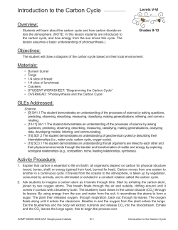 Introduction to the Carbon Cycle - Arctic Climate Modeling Program