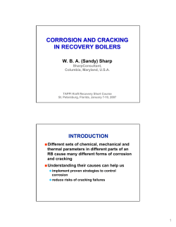 corrosion and cracking in recovery boilers