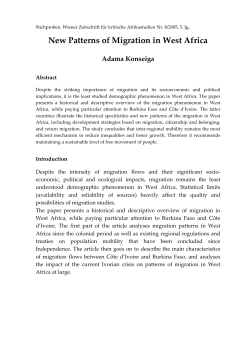 New Patterns of Migration in West Africa - Stichproben