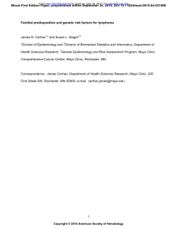 1 Familial predisposition and genetic risk factors for