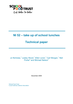 NI 52 – take up of school lunches Technical paper