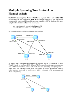 Multiple Spanning Tree Protocol on Huawei switch