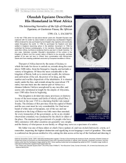 The Interesting Narrative of the Life of Olaudah Equiano, or
