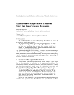 Econometric Replication: Lessons from the Experimental Sciences