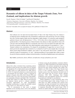 Dynamics of silicon in lakes of the Taupo Volcanic Zone, New